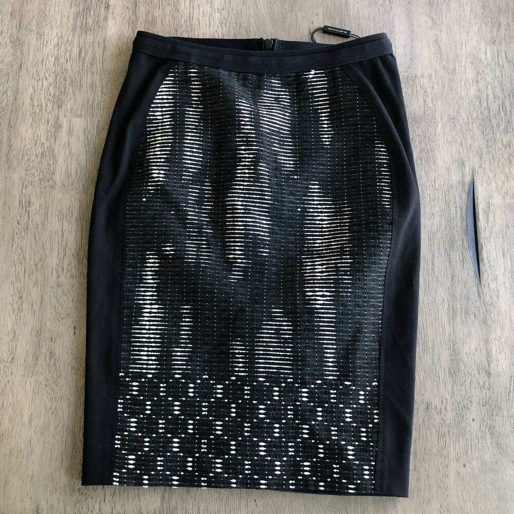 Elie Tahari Abstract Black and White Skirt - Sz 2